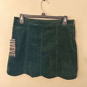 HYFVE Forest Green Corduroy Mini Skirt